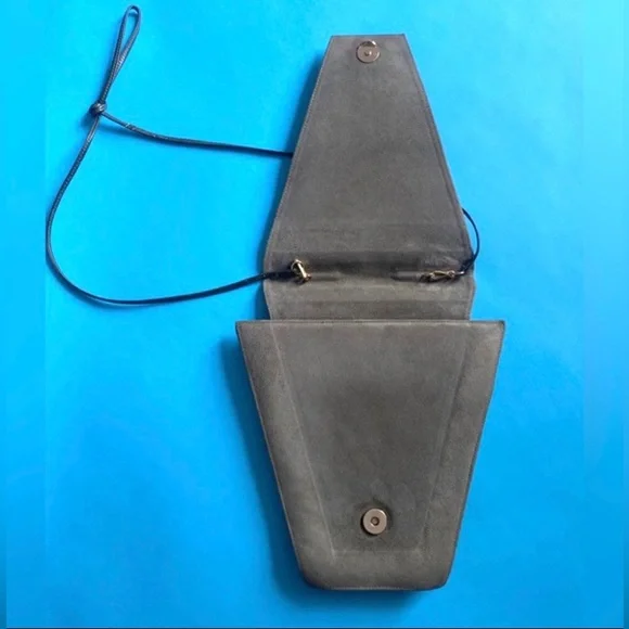 SOLD Charles Jourdan 80s does 20s Deco Vintage Suede Leather Purse Shoulder Bag - Picture 4 of 10